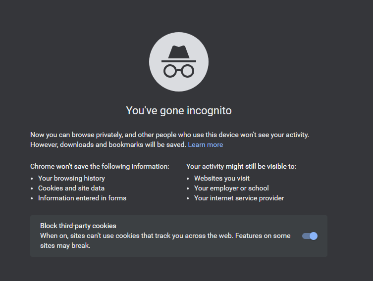 Clear your cookies or go incognito