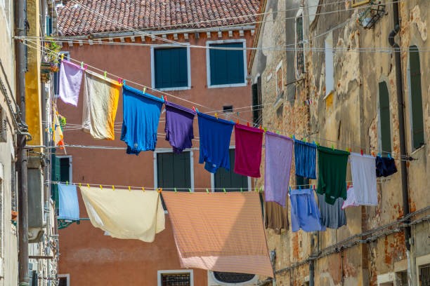Hanging your clothes across the street
